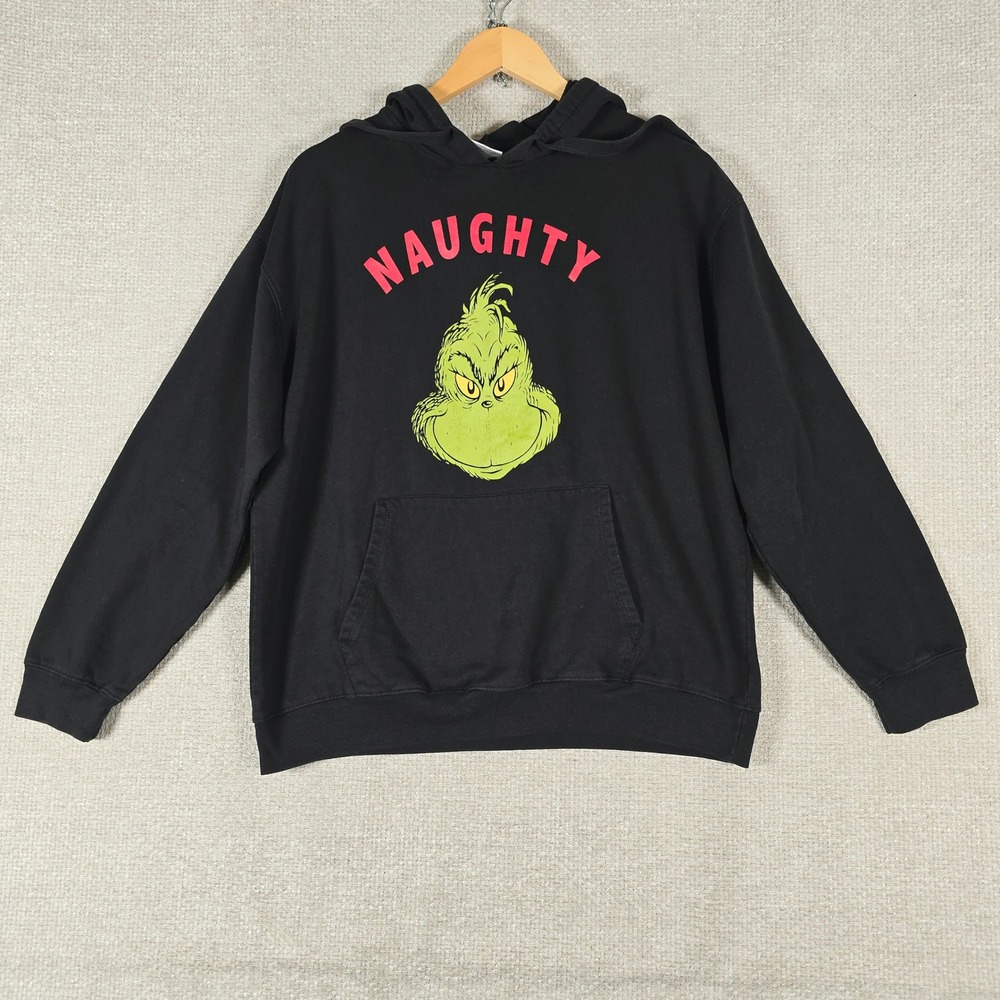 Dr. Seuss The Grinch Naughty Graphic Hoodie Kids XXL 19 Pullover Sweatshirt